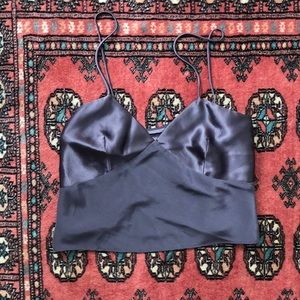 Silky Grey Cropped Cami